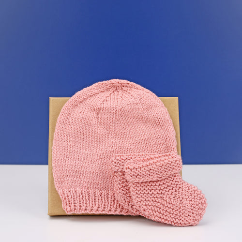 Beanie & Booties - Dusty Pink